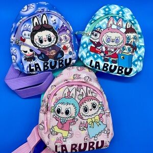 LaBubu Kids Backpack  Blue, Purple, Pink